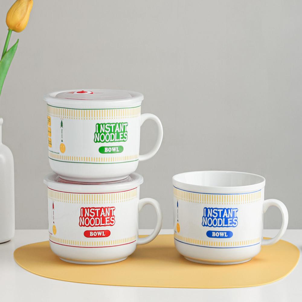 전자레인지 라면 그릇 도자기 라면기 렌지용기 시리얼볼 쿠커 800ml - 상세 이미지 3