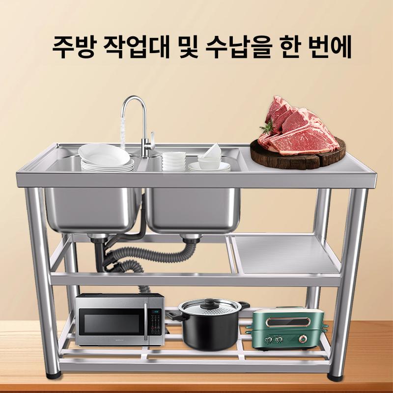 스테인리스 간이싱크대 주방 농막 야외 캠핑 싱크볼 원룸 업소용 세탁실 캐비닛 세척 - 상세 이미지 4
