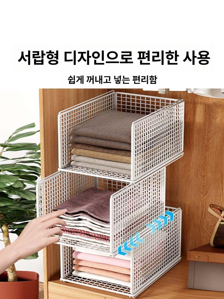 장롱 칸막이 내부선반 2단 인출식 서랍형 장농 나누기 레일 파티션 슬라이드 정리 - 상세 이미지 3