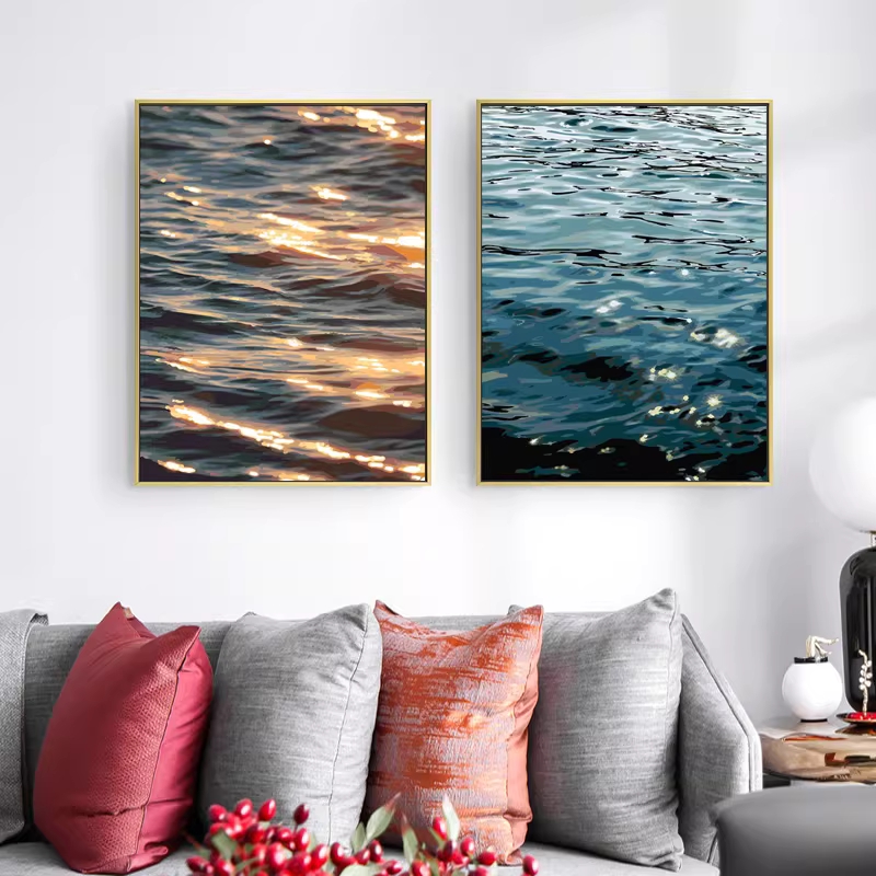DIY 액자 색칠 명화그리기 해변 윤슬페인팅 캔버스 50x65cm - 상세 이미지 2