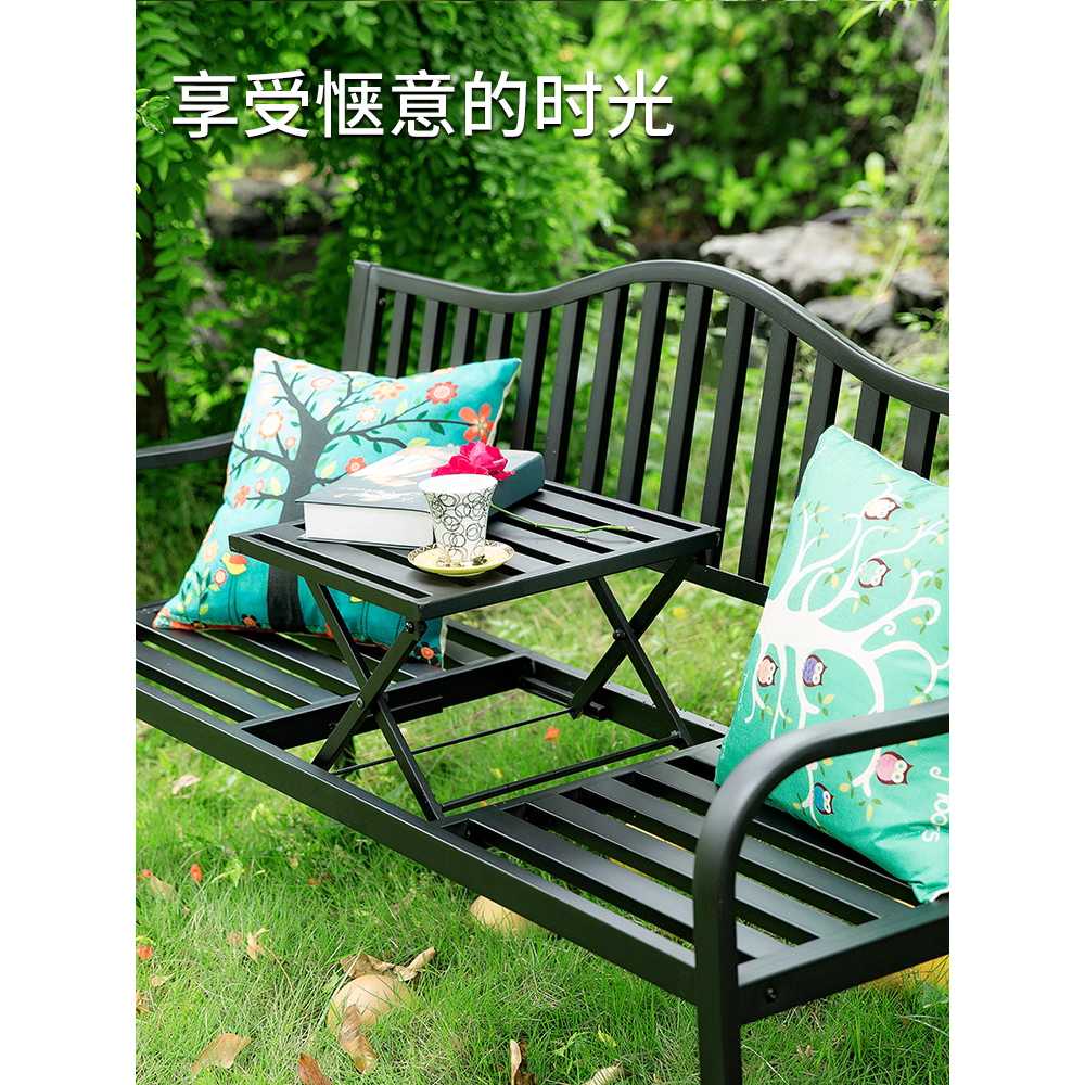철제 야외 벤치 공원 발코니 용 마당 정원 커피 테이블 의자 - 상세 이미지 4