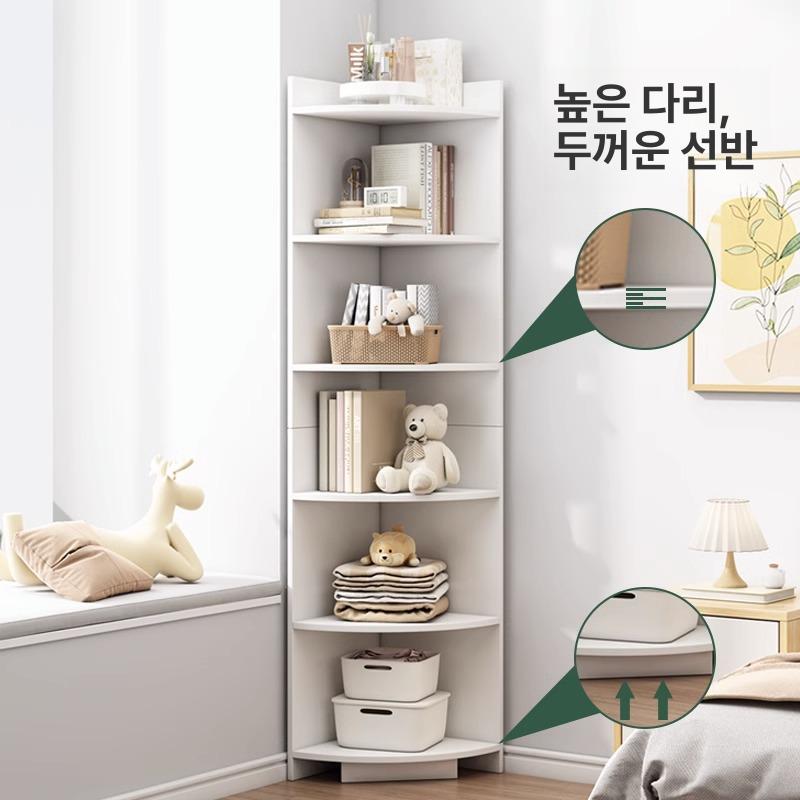 침실 낮은코너장 틈새장 심플 삼각틈새 모서리장 틈새수납장 북유럽 코너수납장 - 상세 이미지 5