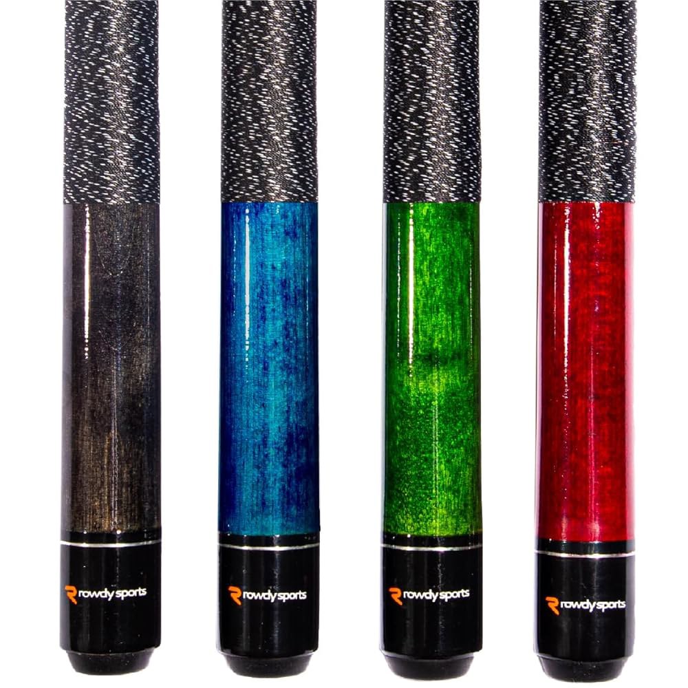 Rowdy Sports Ash 목재 포켓볼 당구 블루, 레드 하우스 13mm 세트 10.2-144.8cm(4-57인치) - 아름다운 블랙, 나무 색상의 스틱 바 팁 591.5ml( - 상품 이미지