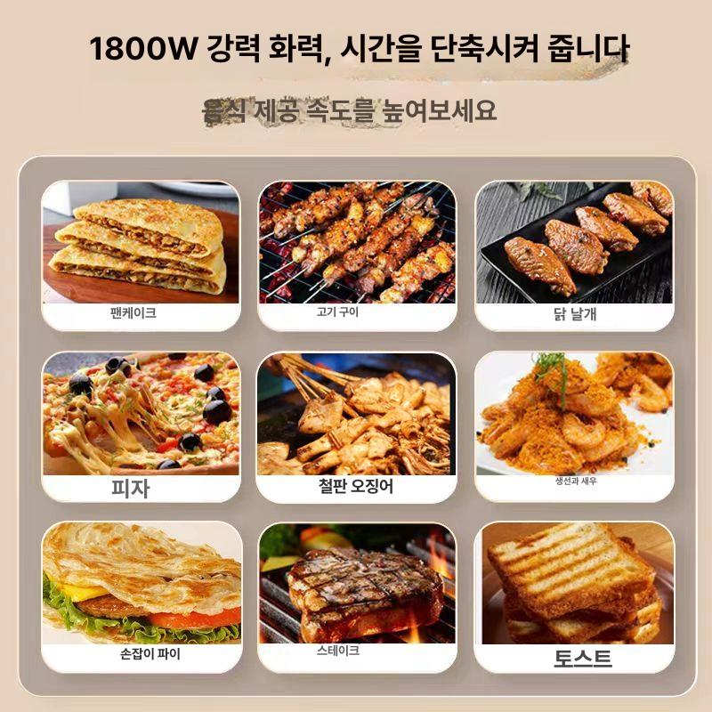 철판 그릴팬 파니니 직사각형 누름쇠 누름판 줄무늬 바베큐 브런치 압력 누름팬 - 상세 이미지 5