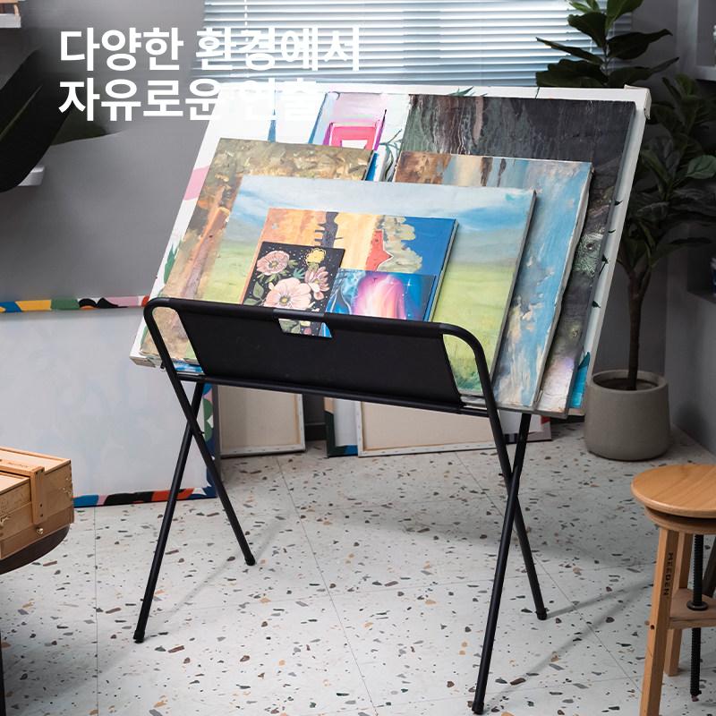 미술 건조대 카트 페인팅 아트 수납 캔버스 선반 보관함 교실 트롤리 화구 거치대 - 상세 이미지 5
