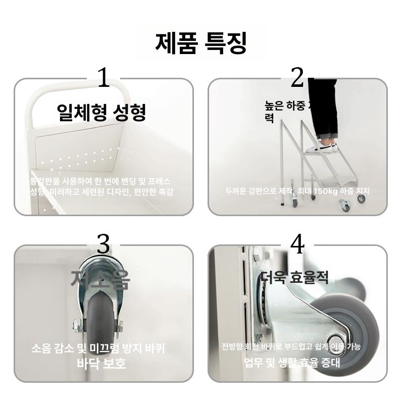 도서관 파일 북카트 보관 문서 사무실 운반 수납 트롤리 선반 서류카트 웨건 핸드카트 이미지 6
