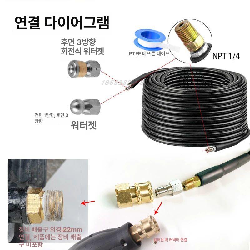 하수관 배관청소기 정화조 뚫는 뚫음 고압호스 노즐 가정용 배수관 막힘 고압세척 - 상세 이미지 4