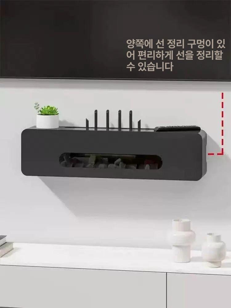 벽걸이 거치대 공유기 콘센트 전선 덮개 심플 셋탑박스 가리개 가림막 커버 수납함 - 상세 이미지 3