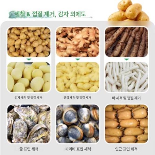자동 구근류세척기 브러시 인삼 채소 필링 브리스틀 당근 고추 씻는 청소 머신 업소용 - 상세 이미지 5