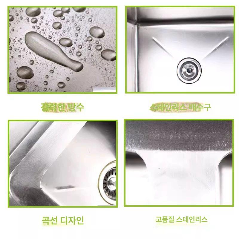 스텐 소형 간이싱크대 원룸 야외 보조 주방 사무실 캐비닛 조리대 길이 우측 상부장 - 상세 이미지 2