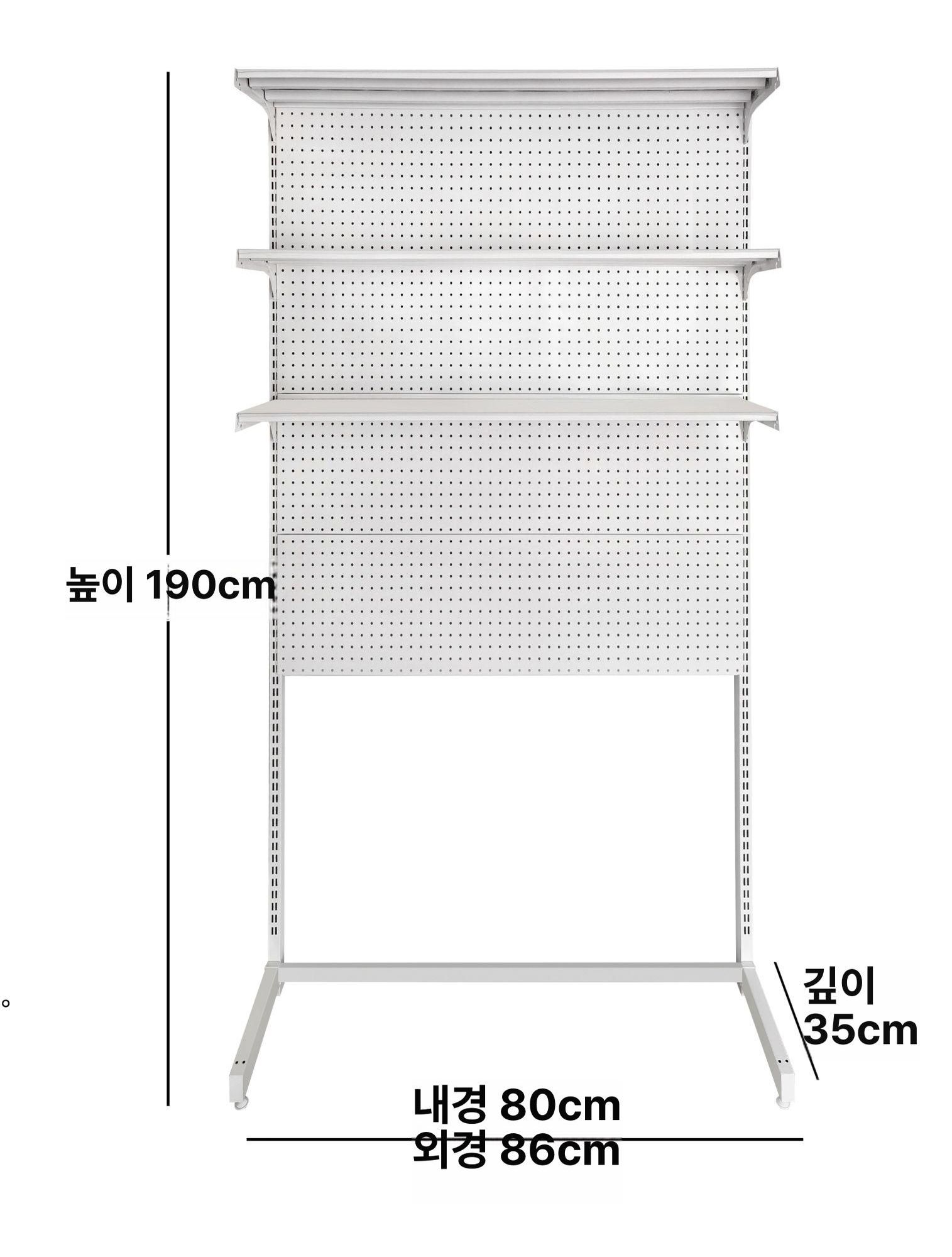 진열대 타공판 수납 타공보드 철제행거 거치대 옷걸이 디스플레이 선반 전시 후크 - 상세 이미지 5