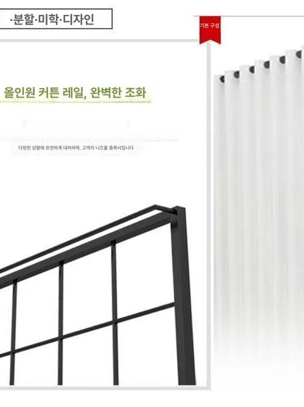 인테리어 파티션 철재 공간분리 침실 주방 격자 책상 칸막이 유리 하프 타공 화분 카페 이미지 6