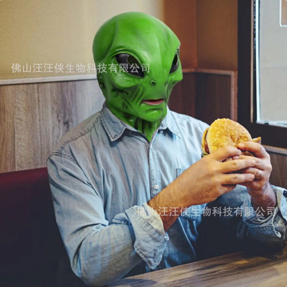 표준 인싸템 튬 모자 소품 그린 마스크 파티안경 실리콘 분장 외계인가면 게임 외계인 가면 외계인 그린 표준 - 상세 이미지 2