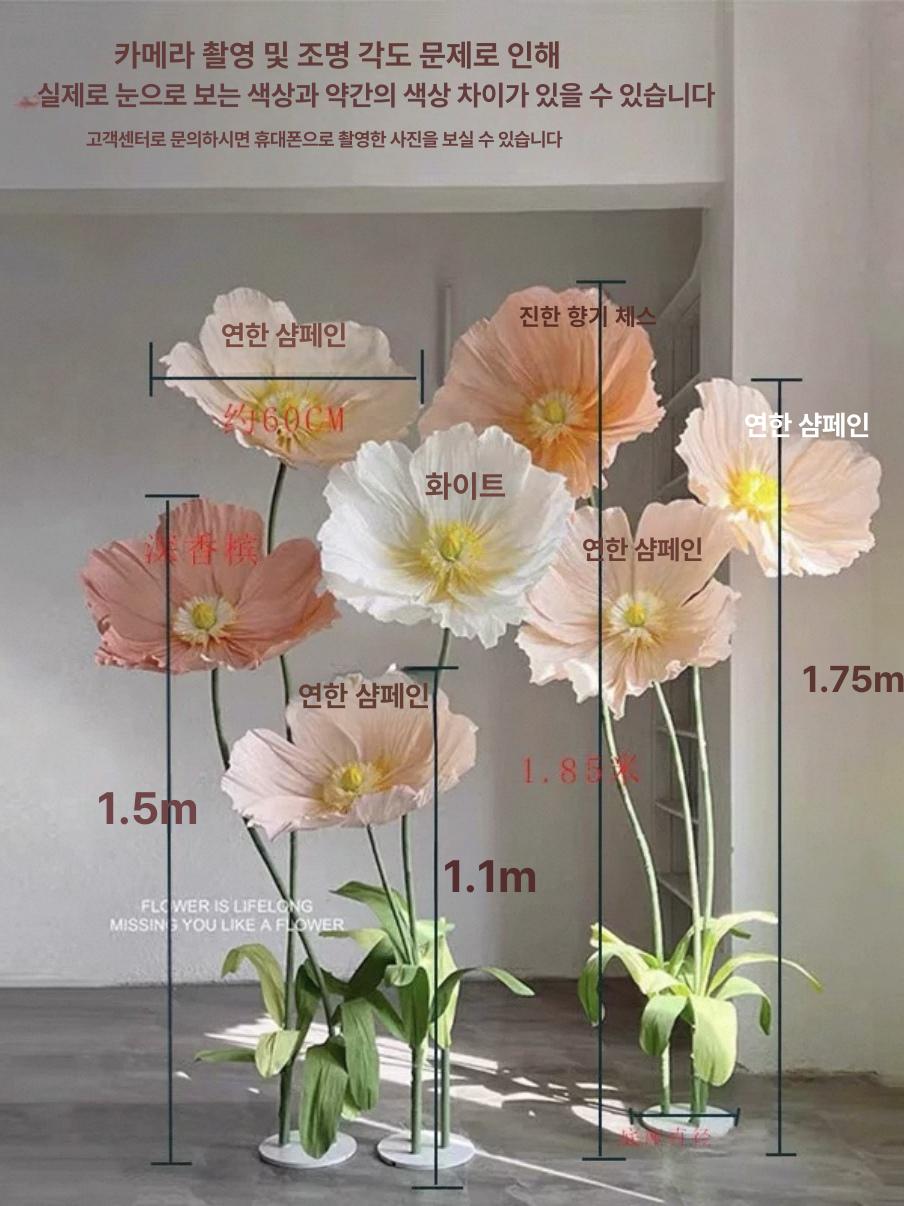 자이언트 조화 플라워 페이퍼 초대형 만들기 소품 백일상 졸업식 파티 행사 꽃받침 - 상세 이미지 3