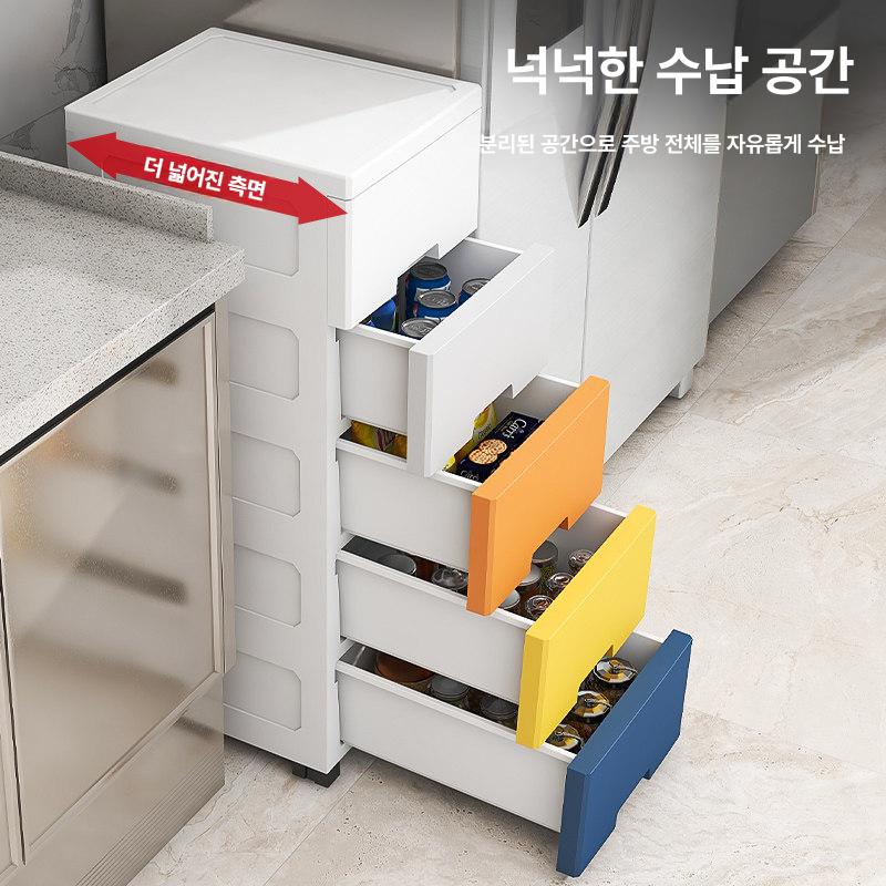 서랍 틈새서랍장300 6단 플라스틱 속옷장 밀폐형 오스카 - 상세 이미지 3