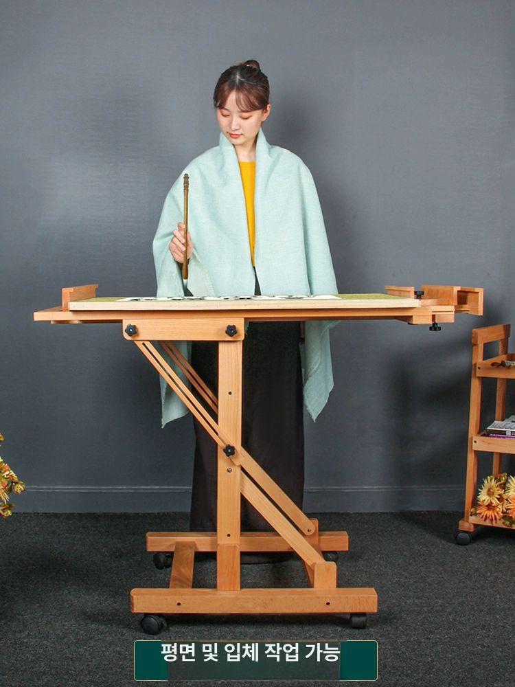 대형 원목이젤 전문가용 화판 그림 미술 회화 각도 대작용 수채화 유화대 화가용 보드 - 상세 이미지 4