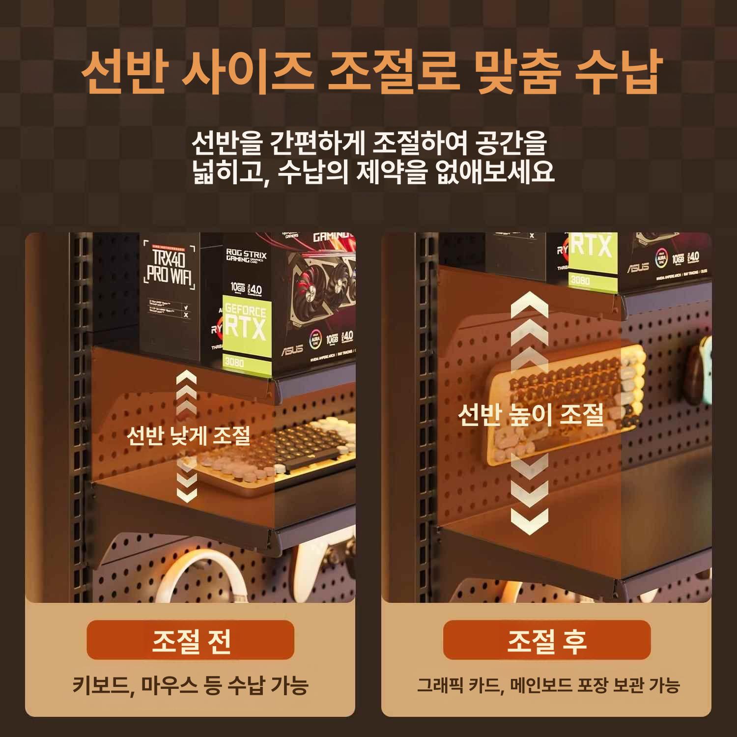 스탠드 타공판 인테리어 수납 철제파티션 철판 공간분리 걸이대 진열대 칸막이 정리대 - 상세 이미지 2