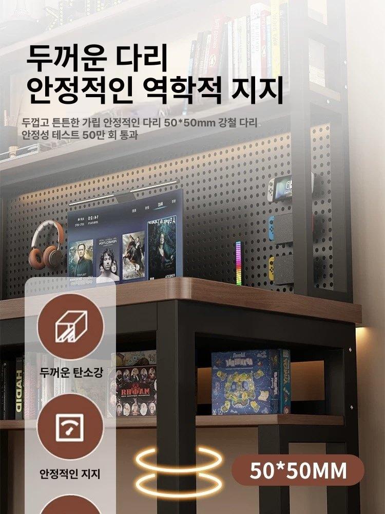 3단 책상타공판 타공책장 정리 사무실 데스크 탁상용 프레임 기본 타공선반 사이즈 - 상세 이미지 4