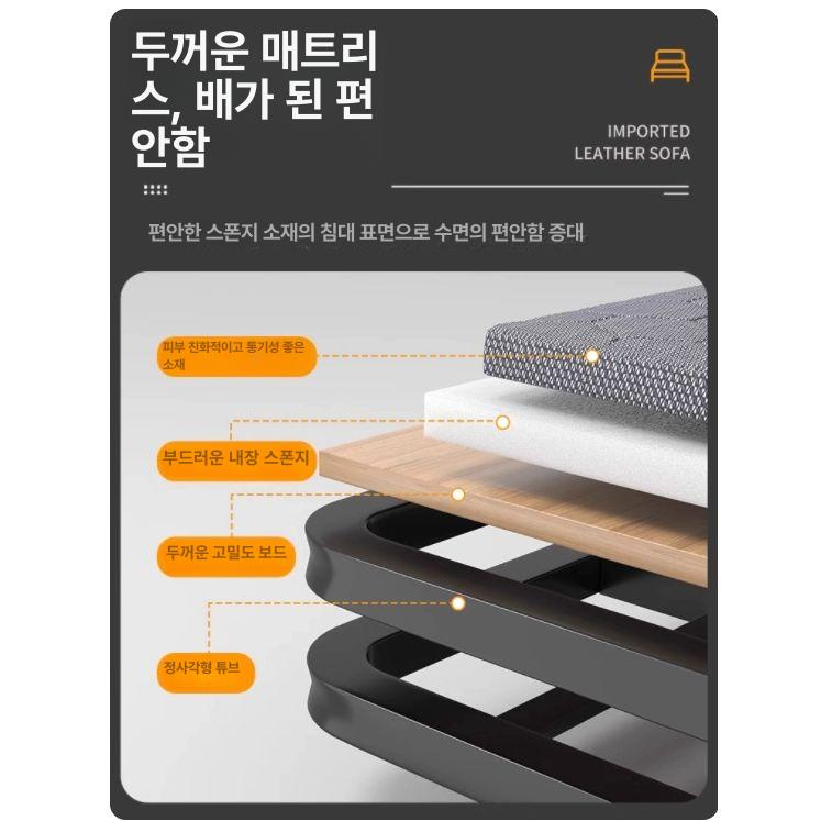 자취방 원룸 싱글 1인용 베드 수납형 조립식 낮잠용 공간절약 접이식침대 - 상세 이미지 4