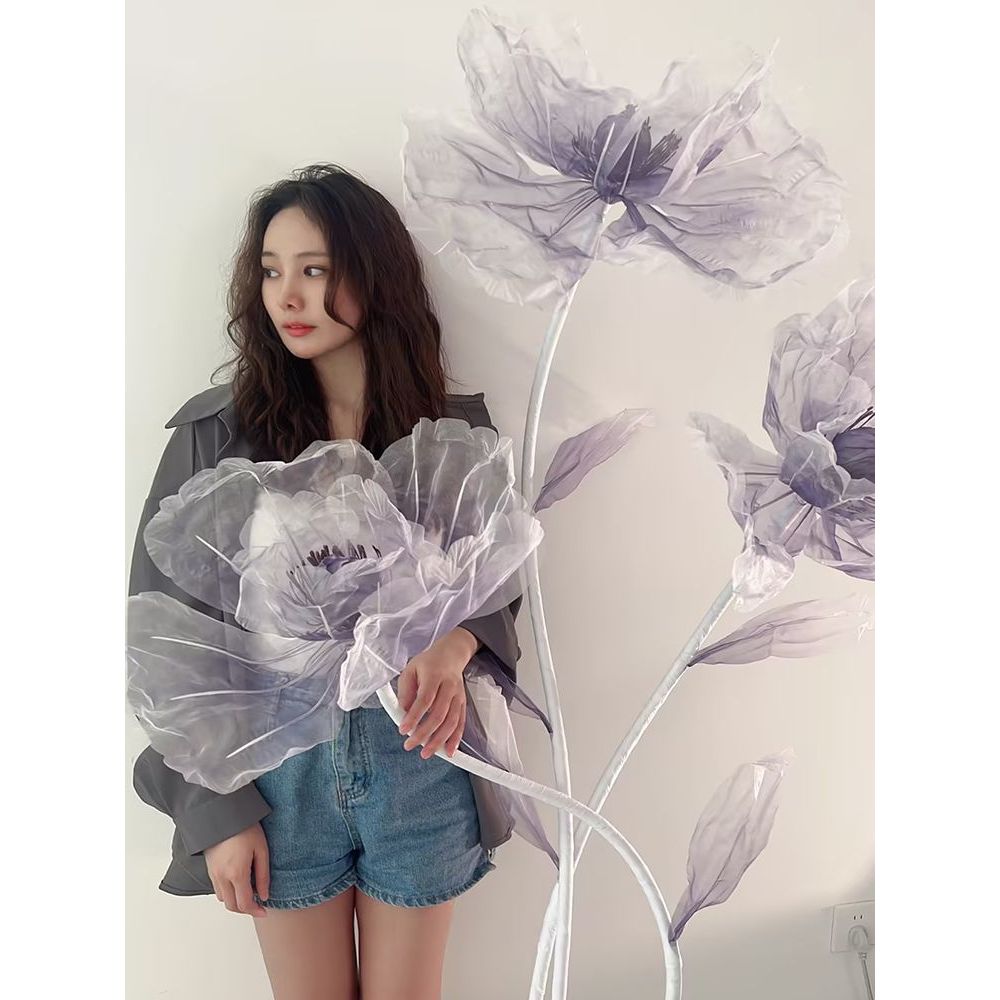 도매 실크플라워 웨딩부케 생화같은 꽃다발 인조꽃 자이언트 꽃장식 라넌큘러스 - 상품 이미지