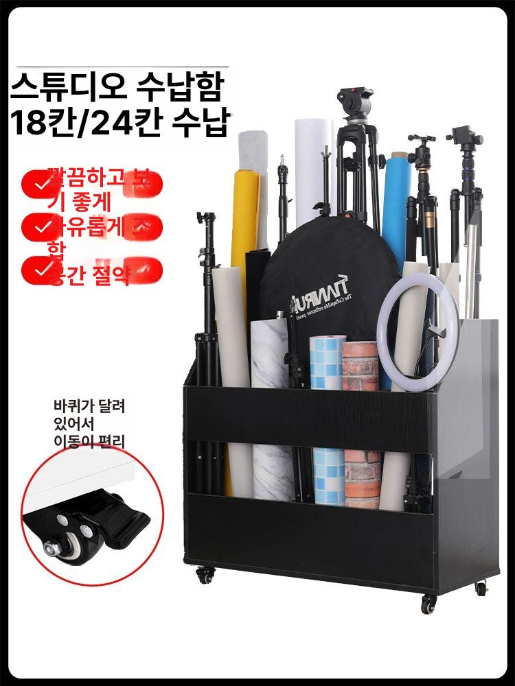 진열대 장비수납장 공간활용 바퀴 촬영장비 가구 정리함 선반 다용도 촬영스튜디오 - 상세 이미지 3