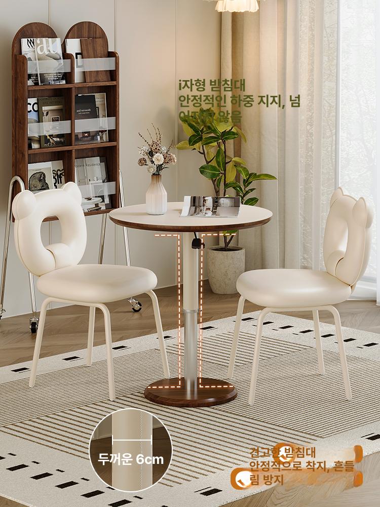 새들 협탁 가죽 리프팅 연주용 곡선형 모던 사각 소파테이블 인테리어 럭셔리 - 상세 이미지 5