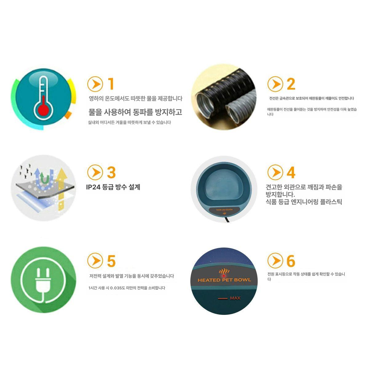 가열 얼지않는물그릇 밥그릇 애견 항온 급수기 겨울 반려견 길고양이 길냥이 물통 - 상세 이미지 3