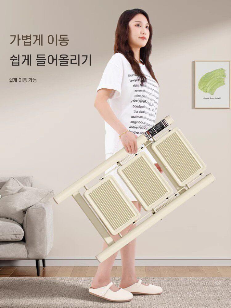 가정용 사다리 접이식 이동식 작업용 실내 주방 계단형 미끄럼방지 안전한 스텝 - 상세 이미지 2