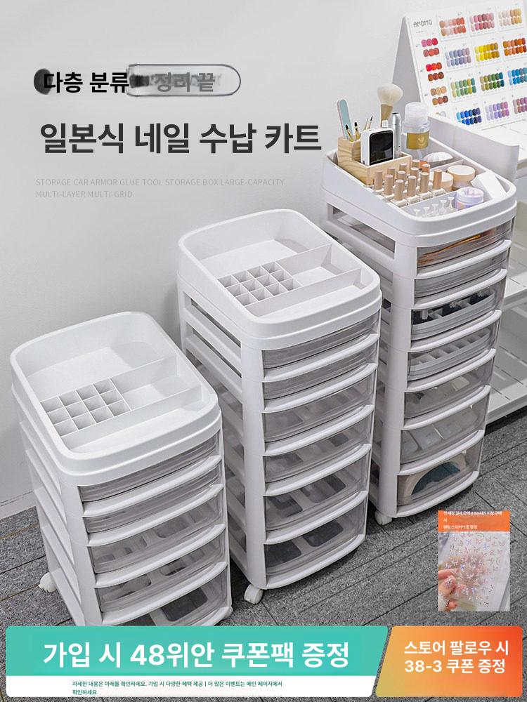 이동식 화장대트롤리 카트 수납 화장품 정리함 미용실 웨건 왜건 바퀴 거울 뷰티 칸 - 상세 이미지 2