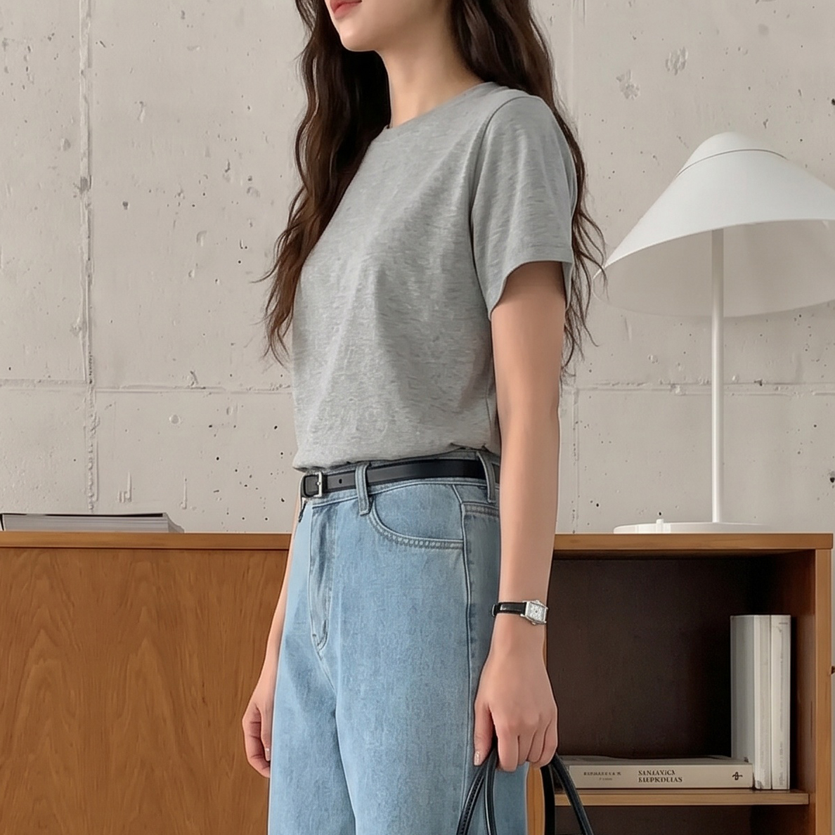 여성 베이직 레귤러핏 반팔티 이너 레이어드 여름 데일리 면 스판 무지 반팔 티셔츠 - 상세 이미지 4