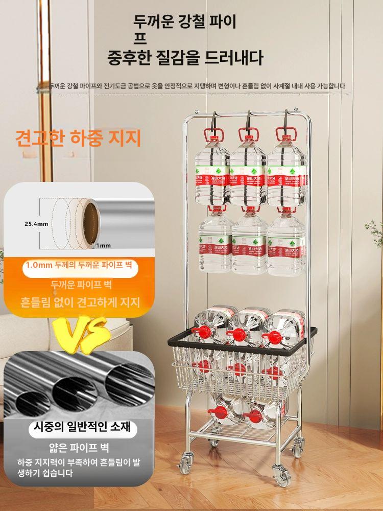 이동식 철제행거 간이 매장 원룸 침실 시스템행거 스탠드옷걸이 모던행거 트롤리 - 상세 이미지 3