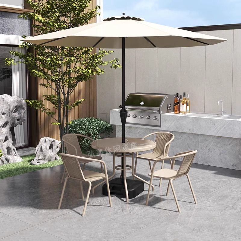 파라솔 접이식 블세트 테라스 편의점 야외 펜션 철제 야외용 패션 대형 원목 홀딩 인쇄 캠핑 - 상세 이미지 2