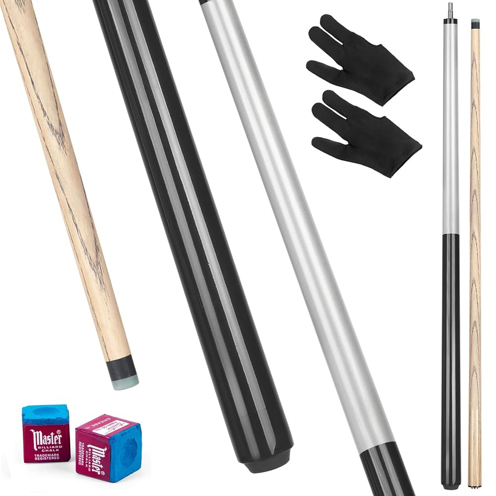 Kmise Break 큐 스틱, 149.2cm(57인치) 2피스 브레이크 스틱 당구 풀 프로 13mm 펀치 브레이킹 682g(23온스) 팁, - 상품 이미지