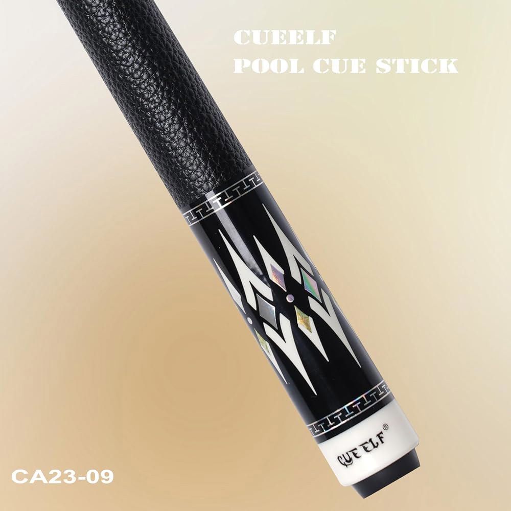CUEELF 2피스 프로페셔널 포켓볼 당구 큐 로우 풀 591.5ml(20온스) 디플렉션 스틱 팁 세트 그립이 (WD-CA23-09, 147.3cm(58인치) 큐, 12.5mm - 상세 이미지 2