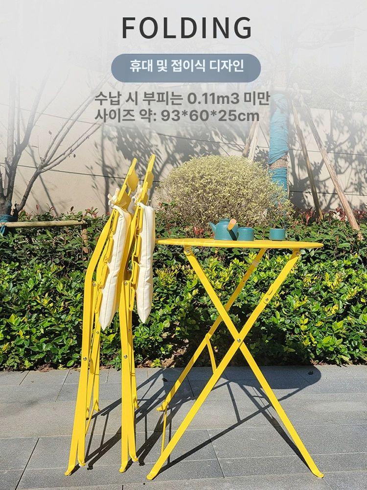 북유럽스타일 테라스 테이블 의자 옥상 발코니 카페 야외 베란다 세트 편의점 - 상세 이미지 4