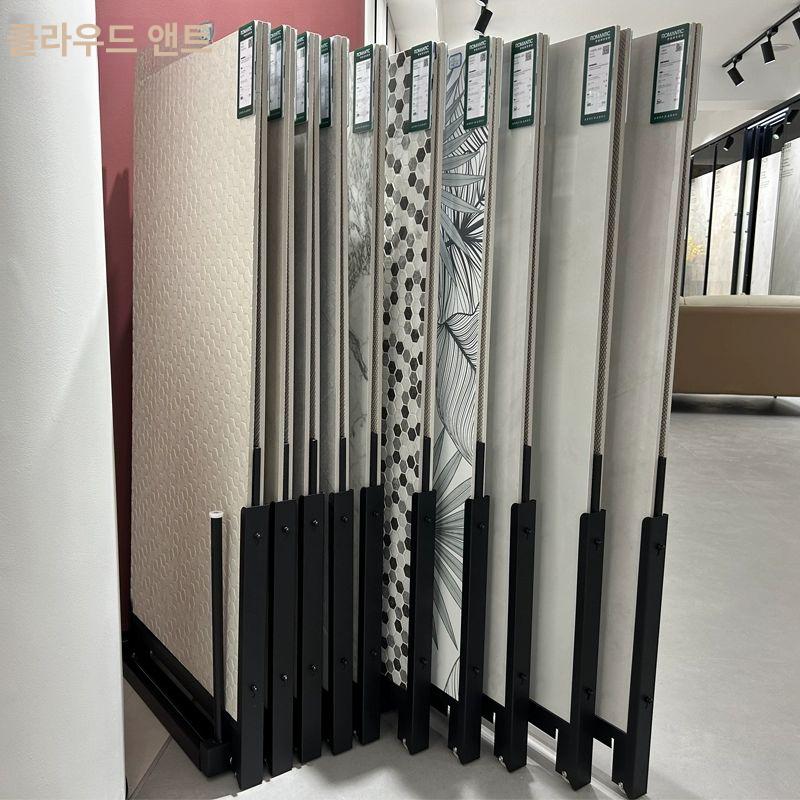 슬라이드 타일거치대 전시대 디스플레이 매장용 전시장 타일진열대 샘플 레일 꽂이 - 상세 이미지 3