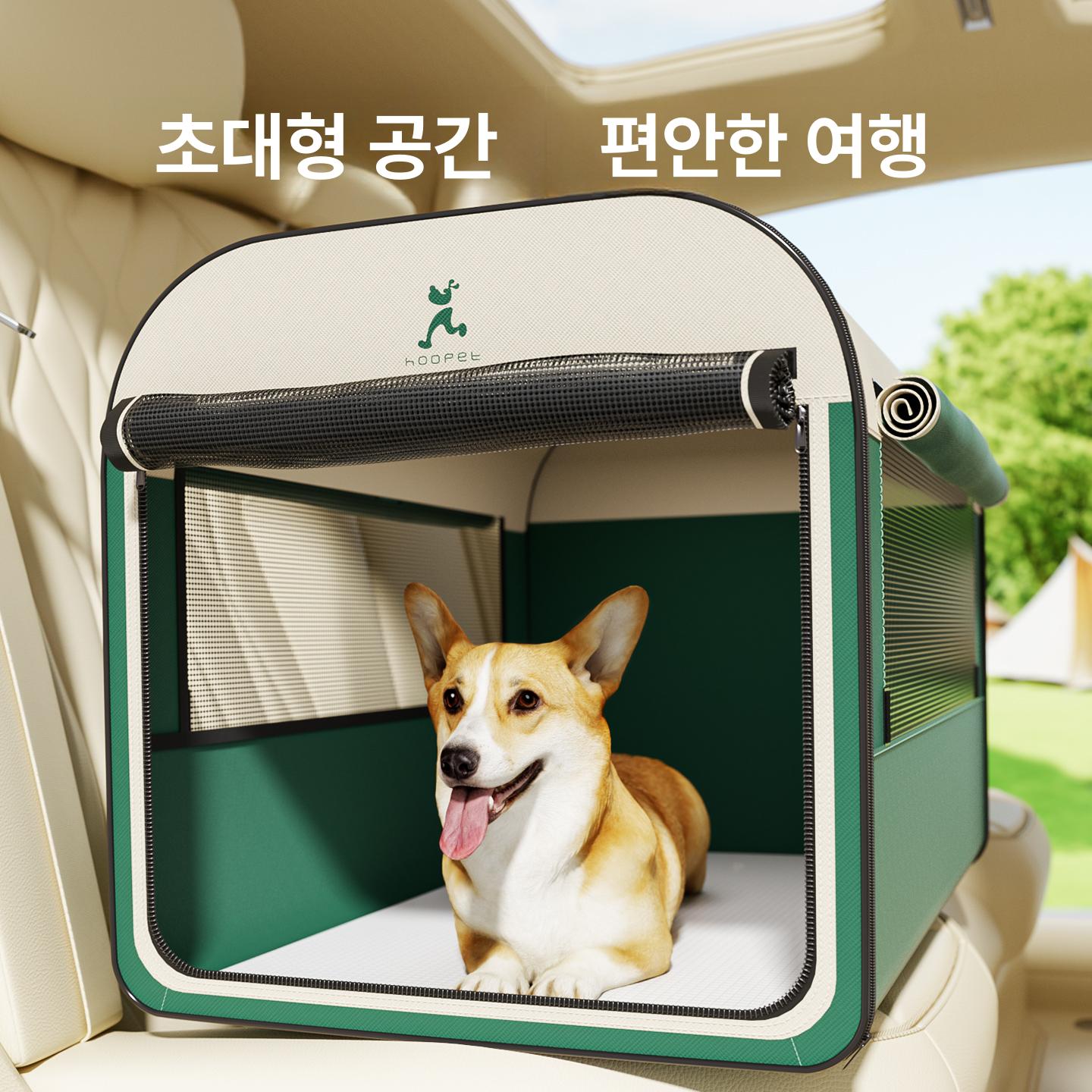 접이식 강아지그늘막 겨울철 안전 케이지 폴 개집 은신처 캠핑용 쿠션 하우스 여행 - 상세 이미지 2