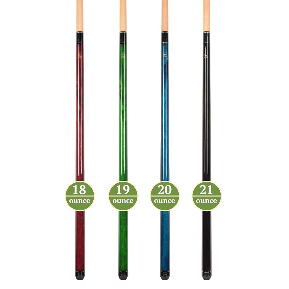 ASKA 포켓볼 당구 큐 스틱 4개 13mm 0.8x45.7cm(5/16x18인치) 조인트, 캐나다 147.3cm(58인치) 단풍나무 큐, 랩리스 팁, 가죽 세트, 웨이트 혼합 - 상세 이미지 3