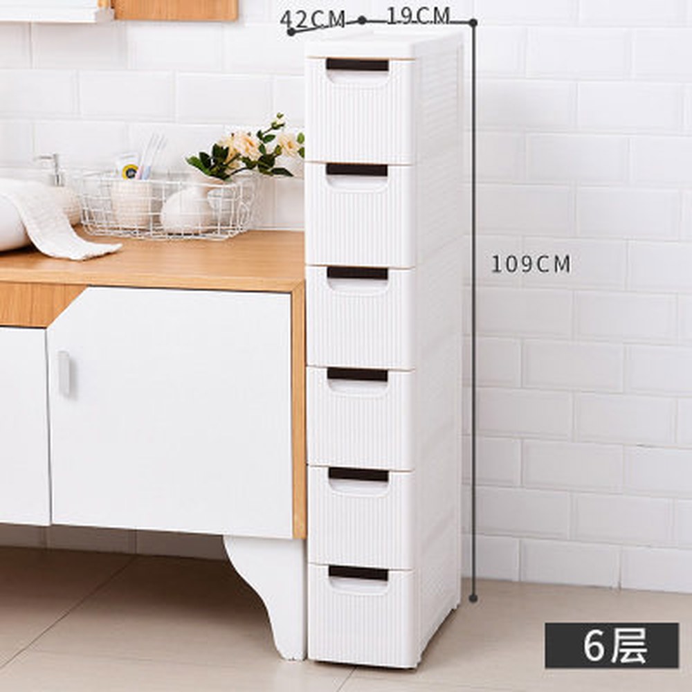 수납장 폭 틈새 틈새장 19cm 선반 냉장고 서랍장 2단 폭좁은 19CM화이트이중지 - 상세 이미지 3