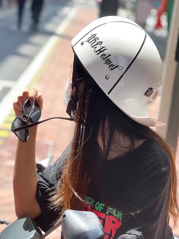 오토바이 반모 패션스냅백 통풍 클래식 여름용헬멧 패션헬멧 스냅백헬멧 소두핏 - 상품 이미지