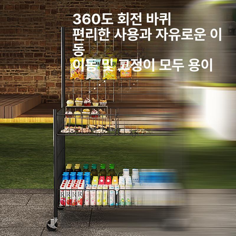 가판대 플리마켓매대 이동식 접이식 트롤리 바퀴 야외 축제 포장마차 선반 행사매대 - 상세 이미지 4
