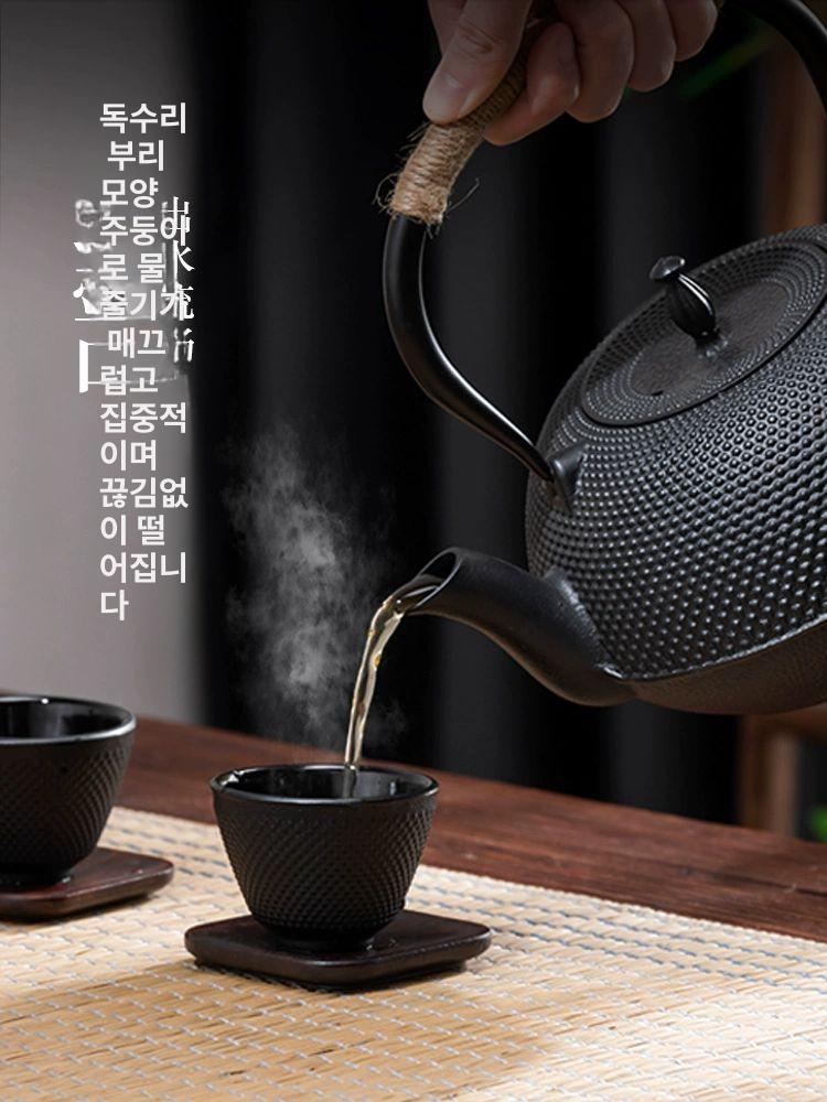 다관 일본무쇠주전자 레트로 일식 기구 주물주전자 전통 다도 티팟 끓이는 홈카페 - 상세 이미지 4