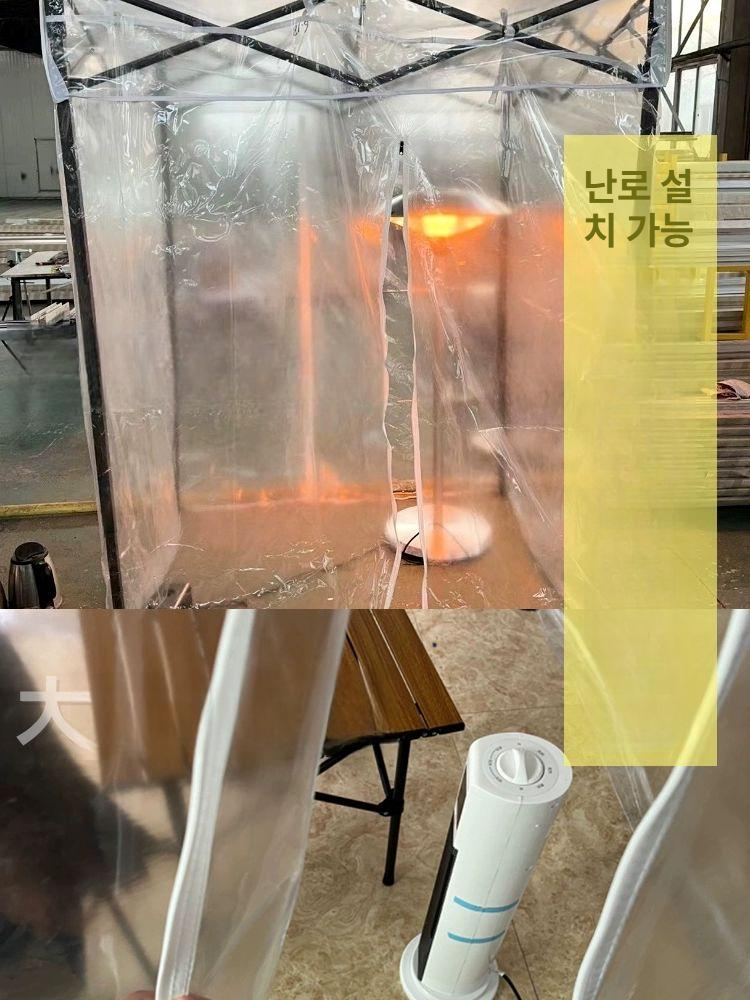 투명 천막 캐노피 1인용 지붕 방풍 보온 행사용 임시 간이 밀폐형 - 상세 이미지 3