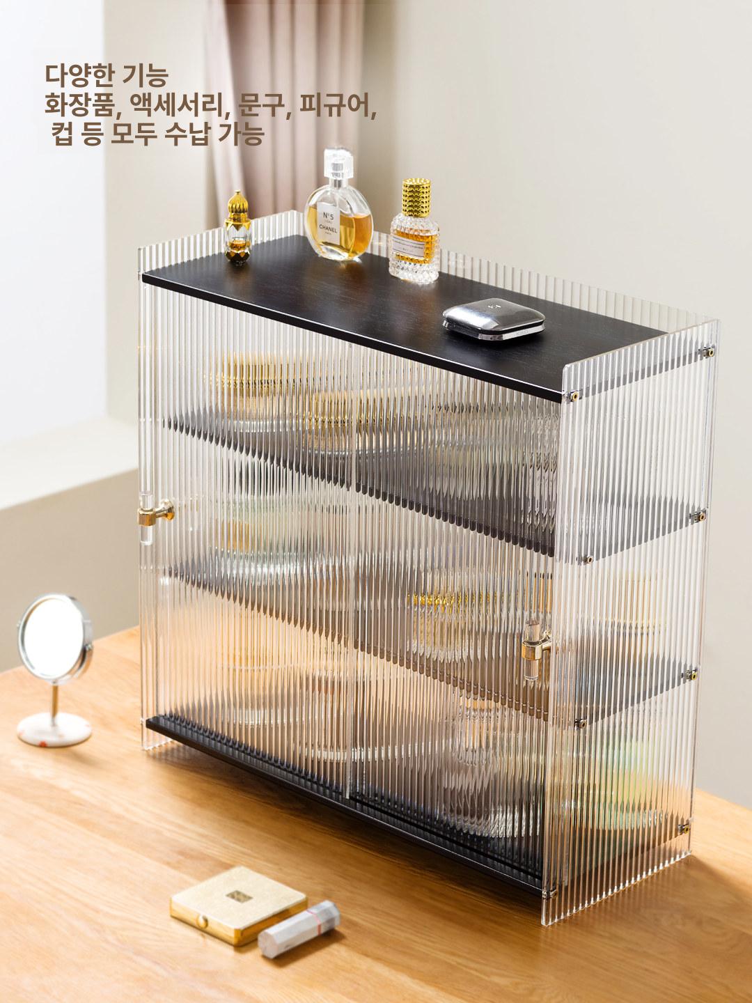 화장대 향수진열장 악세사리 향수장 정리함 정리대 립스틱꽂이 클리어 케이스 장식장 - 상세 이미지 5