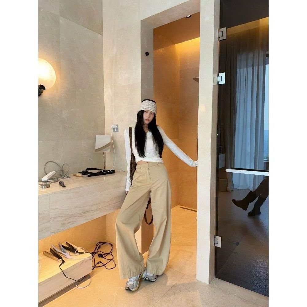 팬츠 반팔 원피스 여자 멜빵바지 점프슈트 오버롤 데님 점프수트 와이드 여성 여름 캐주얼 카키색 XS - 상품 이미지