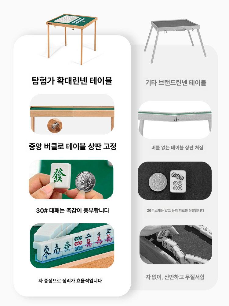 접이식 마작테이블 간이 마작판 가정용 다기능 다용도 캠핑용 여행용 카드게임 홈파티 - 상세 이미지 2