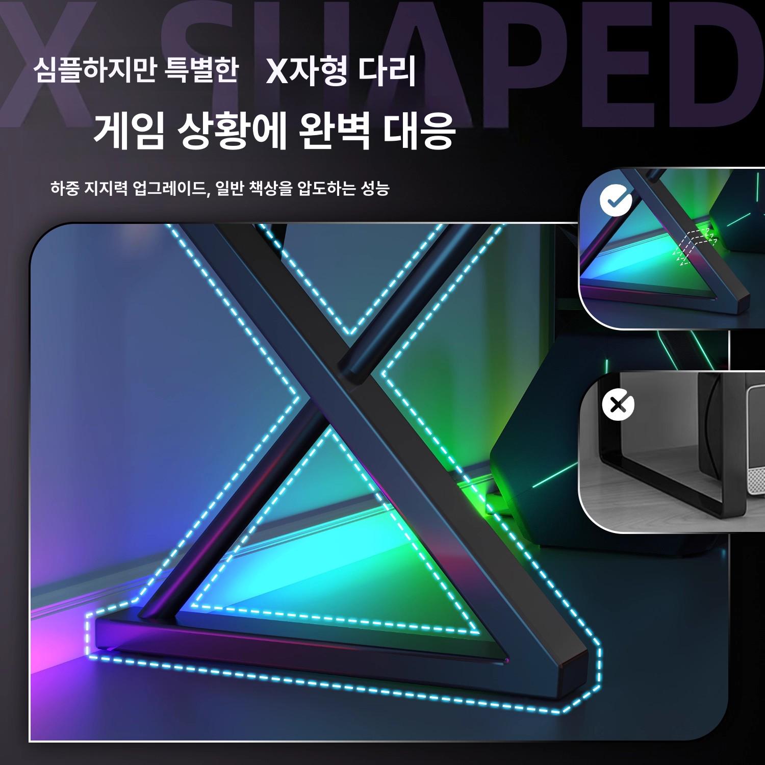 테이블 게이밍책상 멀티 사무용 서재 노트북 선반형 학생 게임방 컴퓨터데스크 - 상세 이미지 3