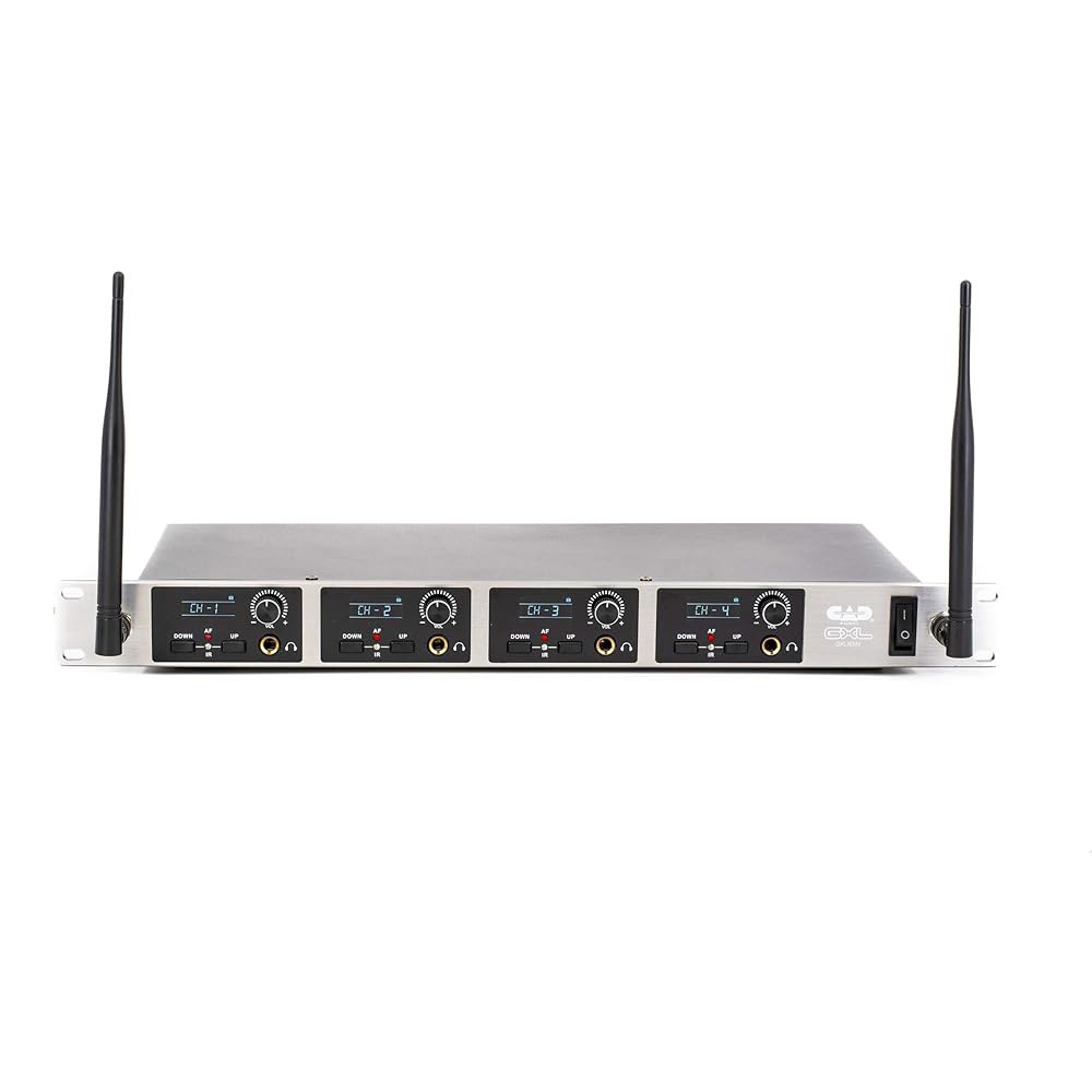 CAD 오디오 GXLIEM4 주파수 애자일 무선 이어 모니터 시스템 - 4가지 개별 믹스 4개의 MEB1 이어버드, 바디팩 리시버, 랙 마운트 및 안테나 재배치 키트 포함,블랙 - 상세 이미지 3