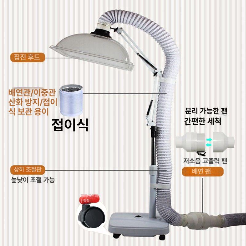 이동식 후드 배기팬 정화기 배출기 가정용 환기 제연기 간이 국소배기장치 업소용 - 상세 이미지 4