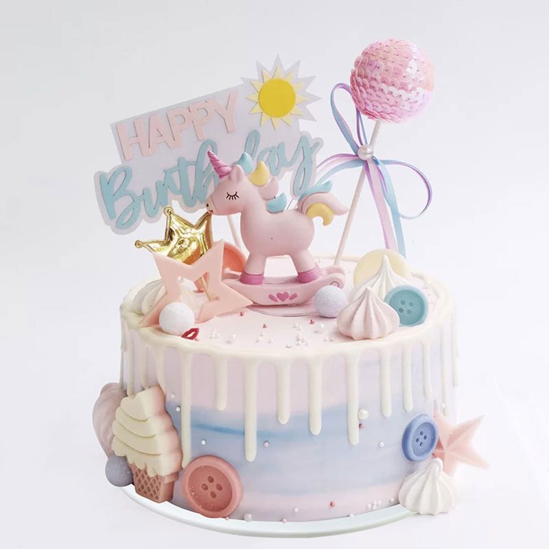 생일 회전목마 케이크장식 웨딩 돌상 스타일 토퍼 디저트 데코픽 행사 말 촬영용 - 상세 이미지 3